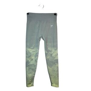 Gymshark Adapt Ombre Seamless Leggings Women's Size S Gray Yellow Workout Gym‎